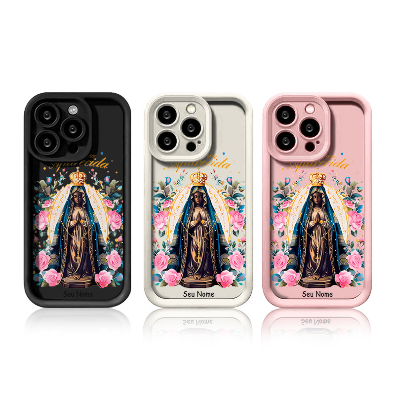 Capinha personalizada Nossa Senhora Aparecida para iPhone 12 13 15 16 pro xs max xr 14 16 plus capa iphone anti impacto