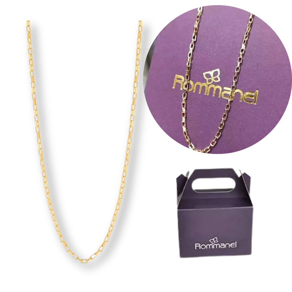 Cordão Masculino Rommanel 60cm Banhado Ouro Original Corrente Veneziana Longa 530718 em Oferta na Shopee