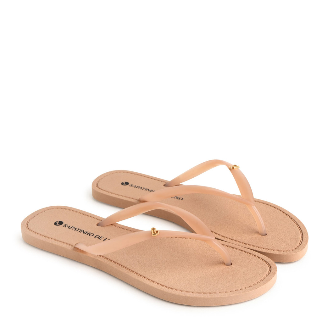 Rasteira Praia Nude Amendoa Logo SDL BELALUNA_1 - Women Shoes