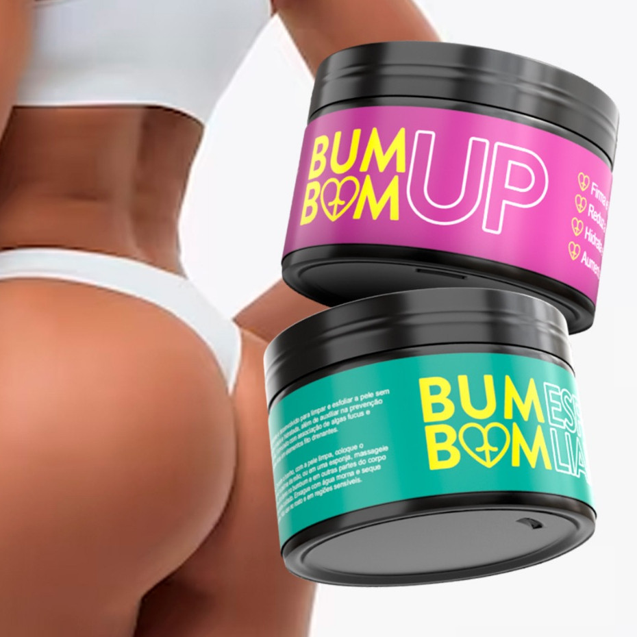 Creme BumBum Esfoliante + Bumbum Up Lipo Corpus - 2 Potes Produto Original