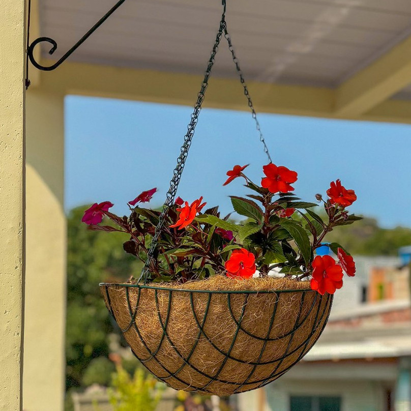 Vaso Pendurar Com Pendente De Ferro Decoração Fibra Coco em Oferta na Shopee