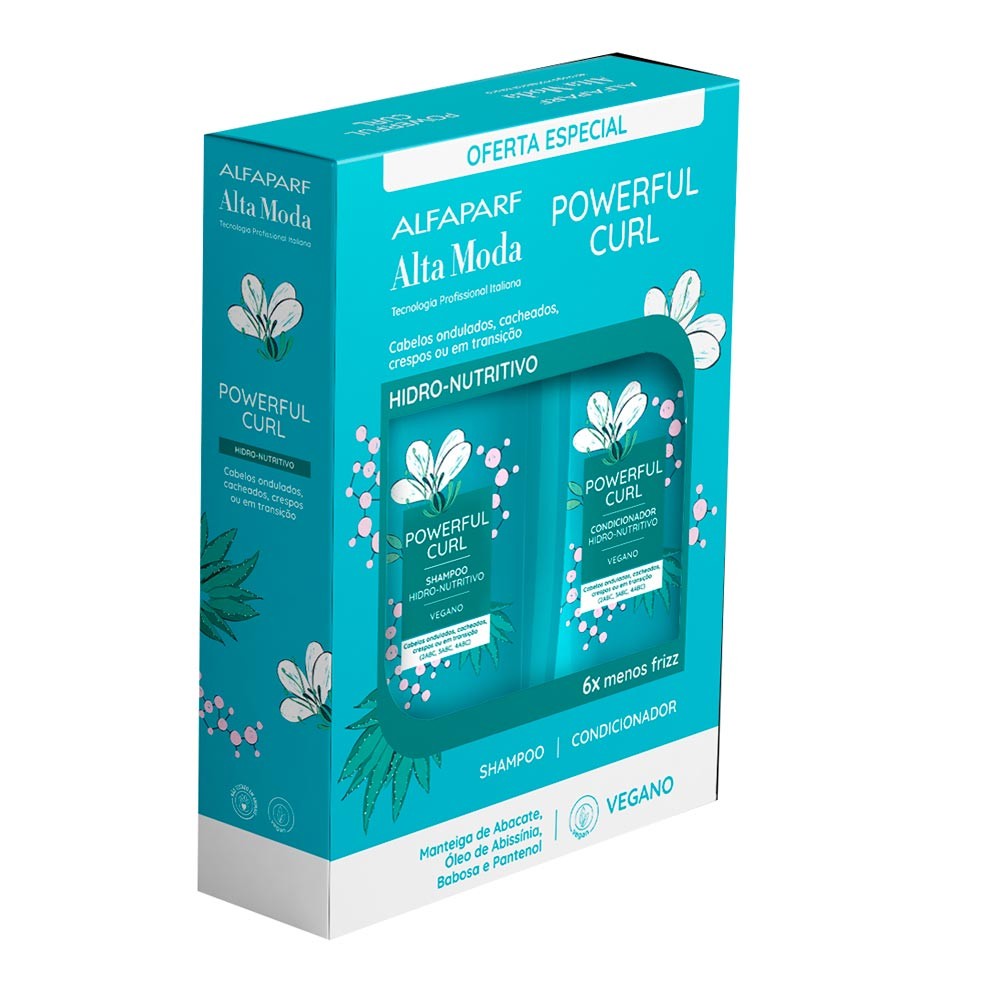Shampoo e Condicionador Alfaparf Alta Moda Powerful Curl Hidro Nutritivo 300ml Cada - Beauty