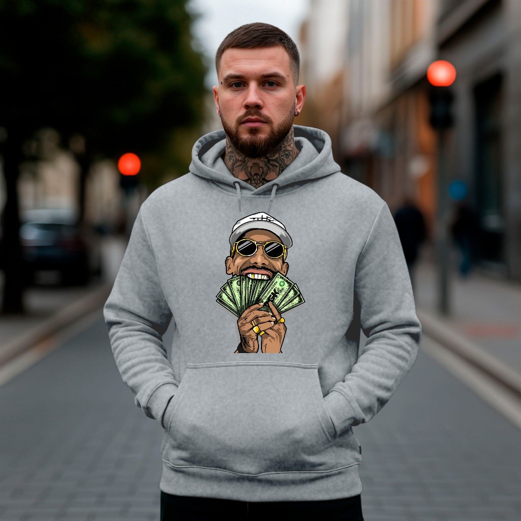 Moletom Canguru Blusa de Frio Com Capuz Jaqueta Masaculina Feminino Infantil Money Dinheiro Cria Rj