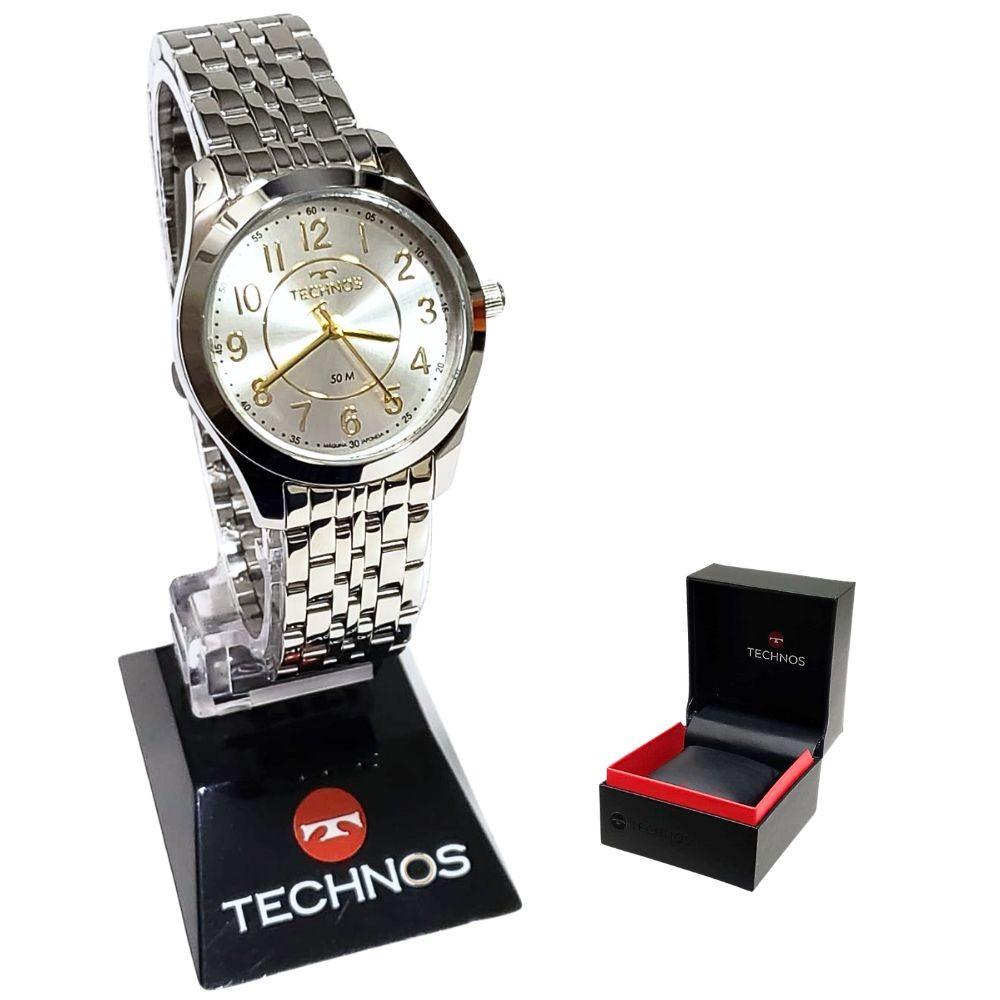 Relógio Technos Feminino Analógico Prateado Boutique 2035MJES/1B