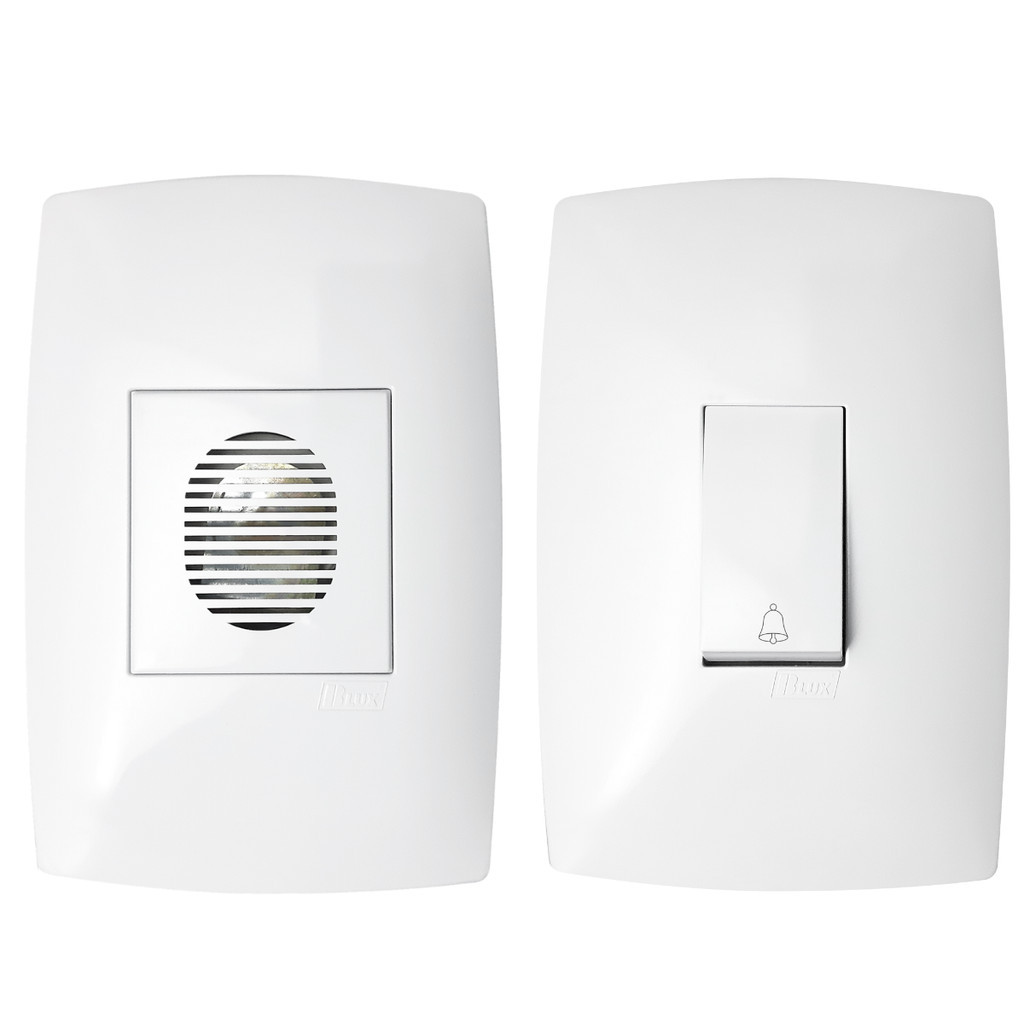 Kit Campainha Residencial Com Fio Cigarra Home Branca