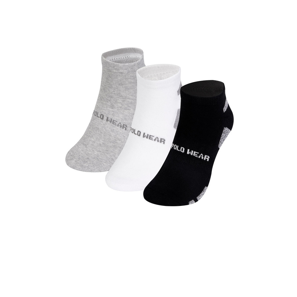 Kit 3 Pares de Meias Atoalhadas Cano Curto Polo Wear Sortido - Men Clothes