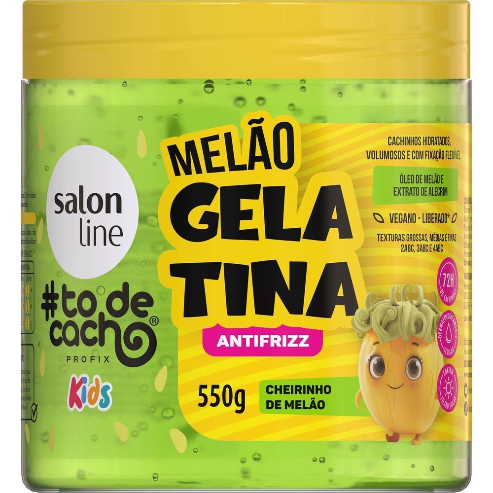 Gelatina Salon Line Todecacho Kids Antifrizz Melão 550g - Mom & Baby