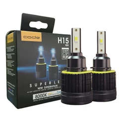 Lâmpada Farol Super Led H15 8000k 12v 2un. Tech One Code
