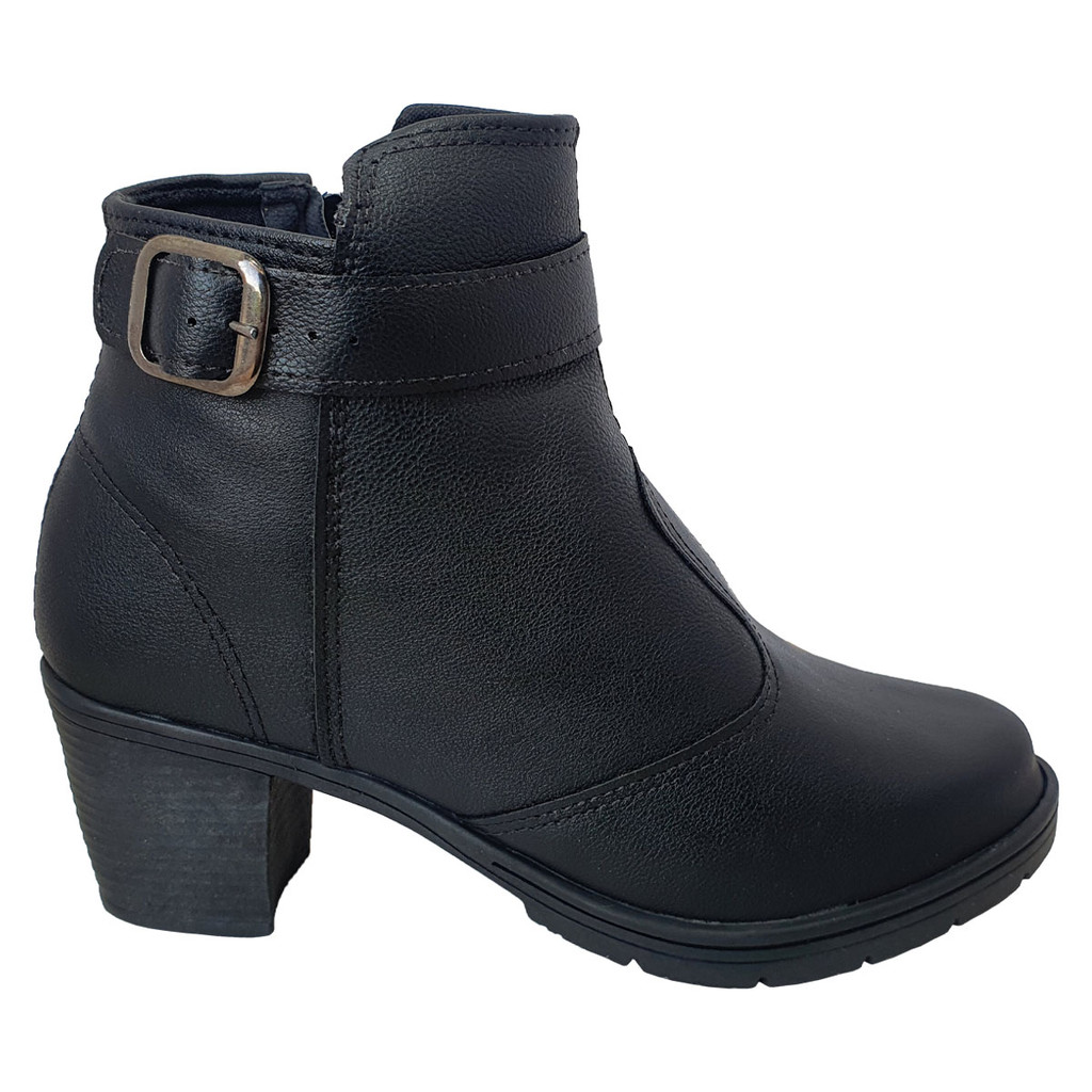 Bota Botinha Feminina Ankle Boots Fivela Cano Baixo Salto Alto Moda Pé em Oferta na Shopee