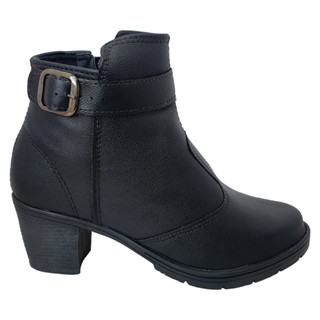 Bota Botinha Feminina Ankle Boots Fivela Cano Baixo Salto Alto Moda Pé em Oferta na Shopee