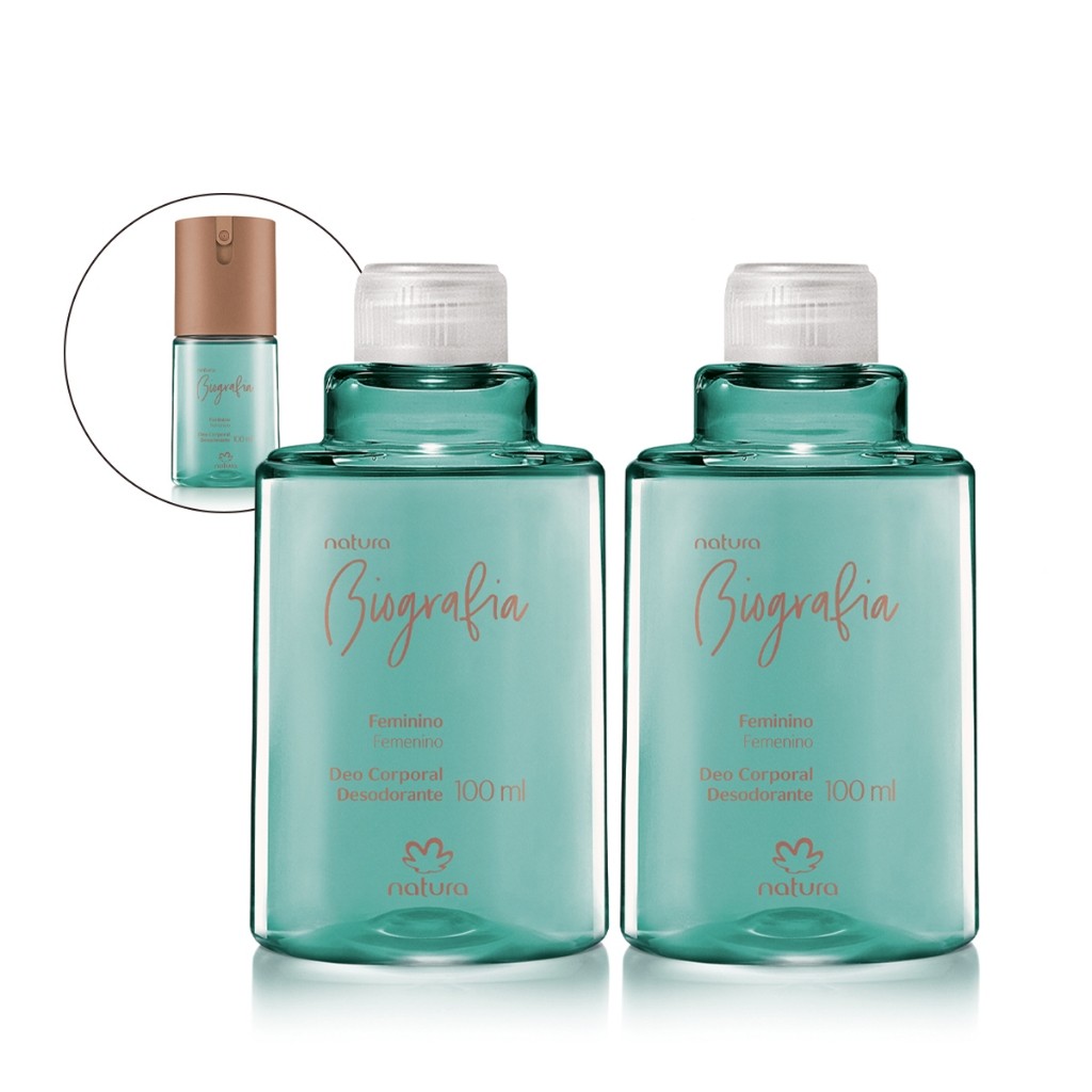 Kit Para Mulher 2 Refil Desodorante Corporal Biografia Feminino - 100 ml