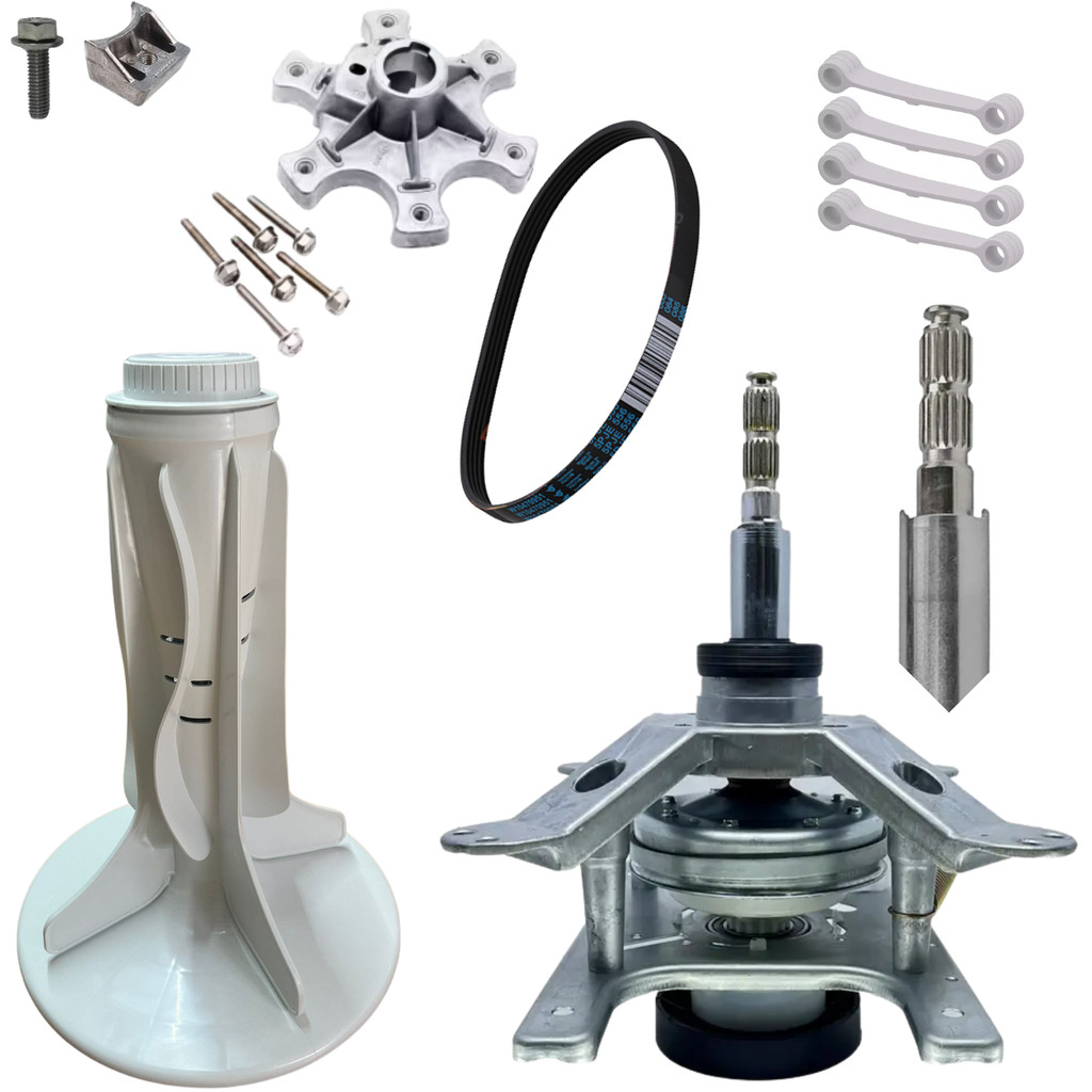 Kit Mecanismo Compativel Brastemp Eixo Curto Bwl09 Bwl11 Bwc09 Bwc11 C Suporte Agitador Correia Lisa