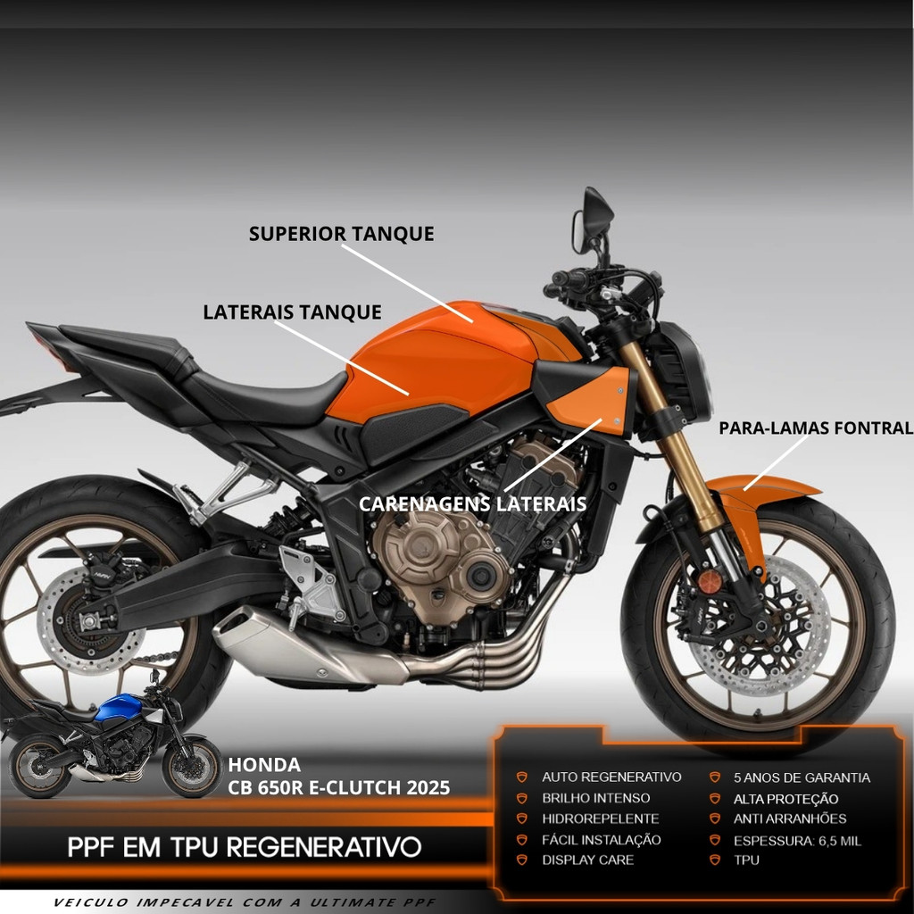 Película PPF Semi Full CB 650r E-CLUTCH 25