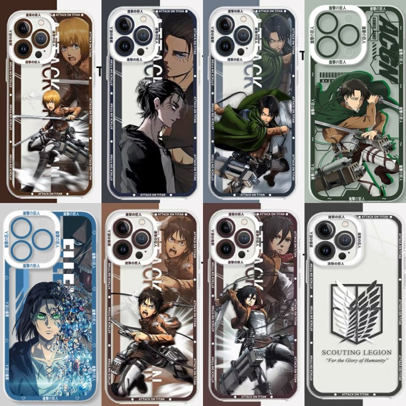 Capa De Telefone Anime Attack On Titan Para Samsung Galaxy A56 A55 A54 A15 A14 A06 A16 A36 A26 A35 A34 A25 Celular Trans