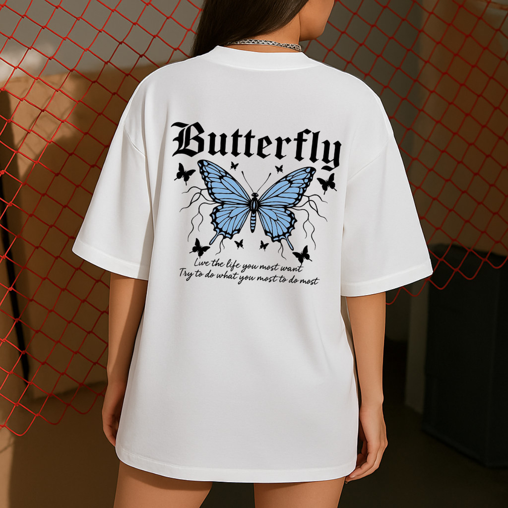 Camisa oversized Feminina Streetwear Butterfly BOLD TEXTIL em Oferta na Shopee