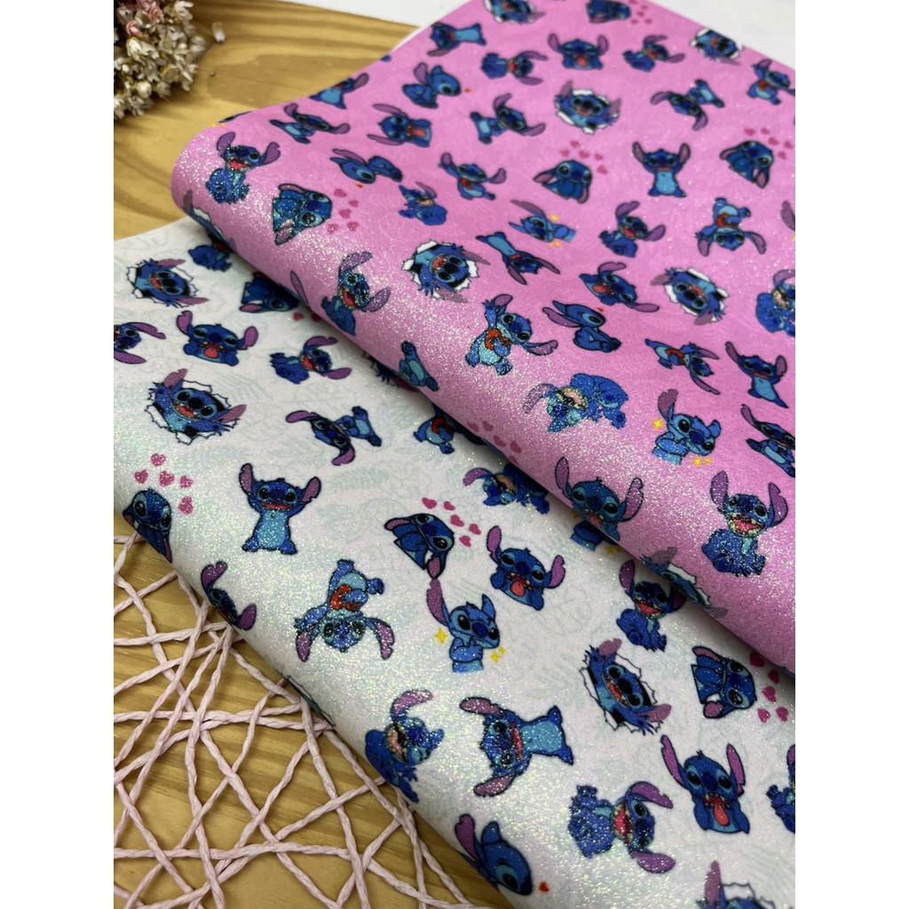 LONITA GLITTER ESTAMPADA STITCH ( 25 X 40 CM )