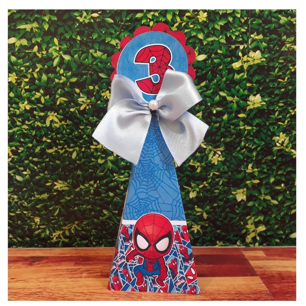 Caixinha Pirâmide HOMEM ARANHA (PEGUE MONTE) / Kit Festa de Caixinhas Personalizadas Lembrancinha e Mimos
