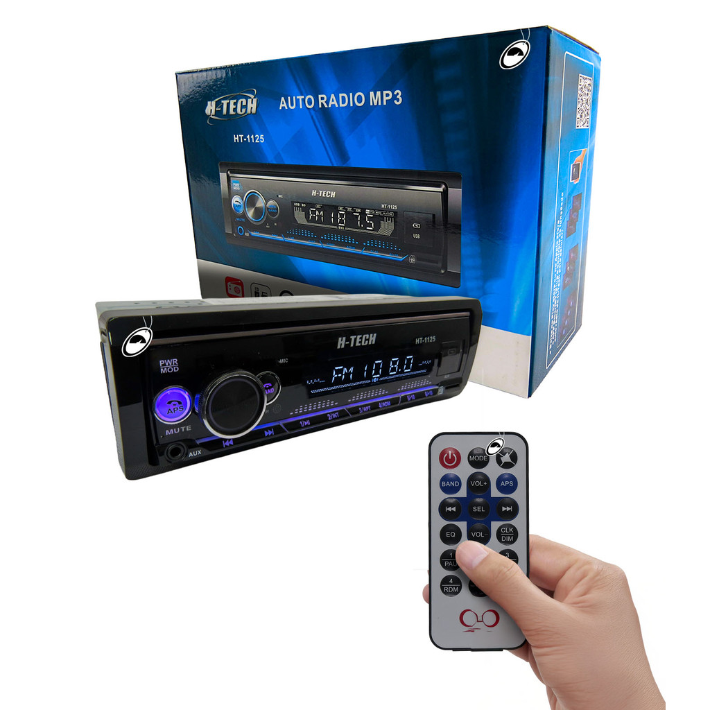 Rádio MP3 Automotivo H-Tech HT-1125 USB AUX BT 4 Canais 45W RMS