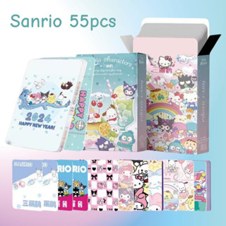 50-55pcs Manga Manhwa Sanrio Laser Holográfico Lomo Cartões Cinnamoroll Kuromi Melody Pochacco Photocards Canela Kitty P em Oferta na Shopee
