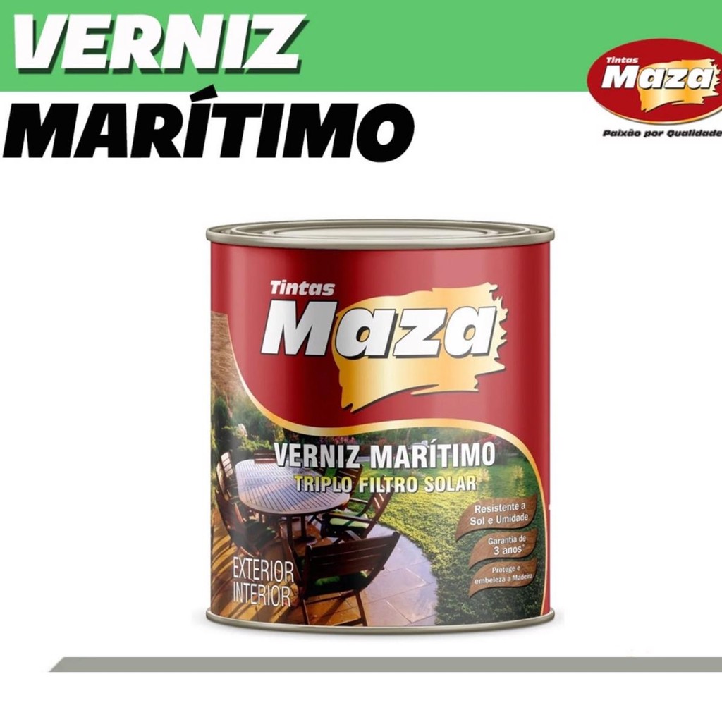 VERNIZ MARÍTIMO TRIPLO FILTRO SOLAR 225ml MAZA em Oferta na Shopee
