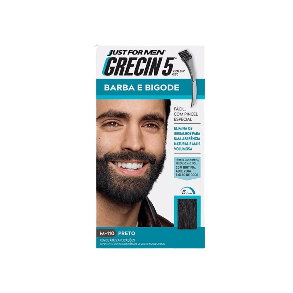 Tintura grecin 5 Color Barba e Bigode Com Pincel