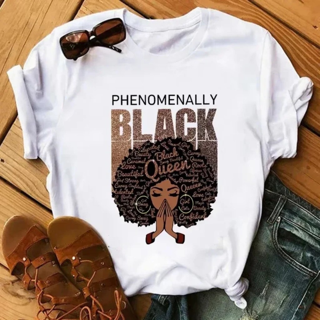 Camiseta Melanina camisa feminina Cabelo Black Blusa Algodão P ao G3 Plus Size Envio Imediato em Oferta na Shopee