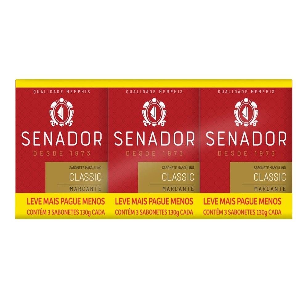 Sabonete Senador Classic 130g - Embalagem com 3 Unidades
