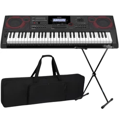 Kit Teclado Casio Ctx5000 Arranjador 61 Teclas Sensitivas + Suporte e Capa