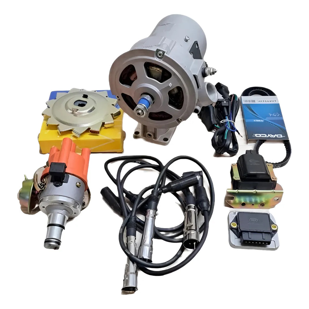 Kit Ignição Eletrônica Hall e Alternador 75A |Para VW Fusca Kombi Brasília Motor a Ar Completo Potência e Confiança