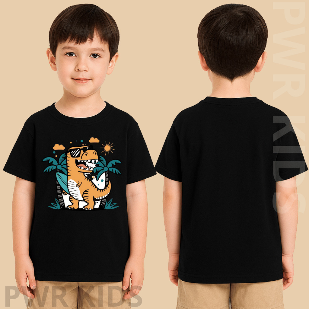 Camiseta infantil camisa estampada kids menino dinossauro e sol