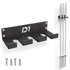 Suporte de Barra Olímpica D1Fitness Vertical 3 Barras Preto