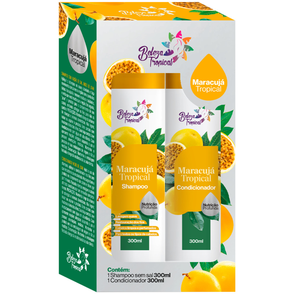 Kit Beleza Tropical Maracujá Shampoo + Condicionador Nutrição 300ml