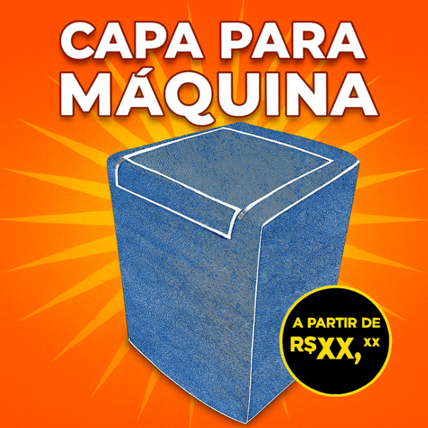 Capa para Máquina de Lavar Abertura Superior G com Zíper Jeans 12 a 16kg Electrolux Mabe Brastemp