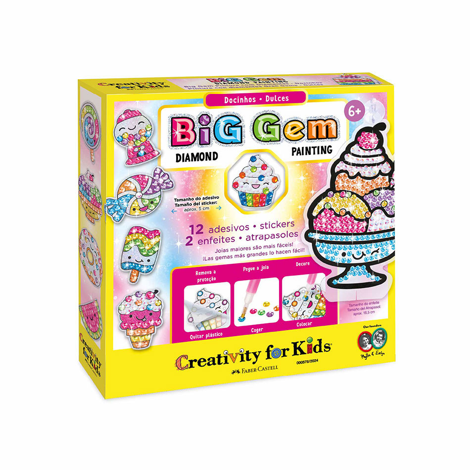 Pintura com Diamantes, Docinhos, Idade 6+, Creativity For Kids Faber-Castell em Oferta na Shopee
