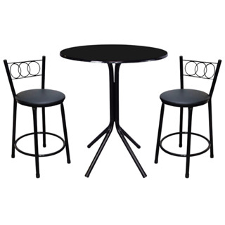 Conjunto 2 Banqueta + Mesa Bistrô Baixa Modelo Confortavel Imperial em Oferta na Shopee