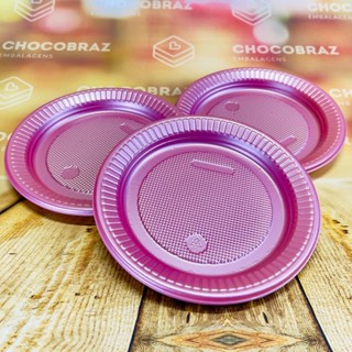 50~250 PRATO 15cm ANIVERSARIO ROSA PEROLADO BELLO FESTA em Oferta na Shopee