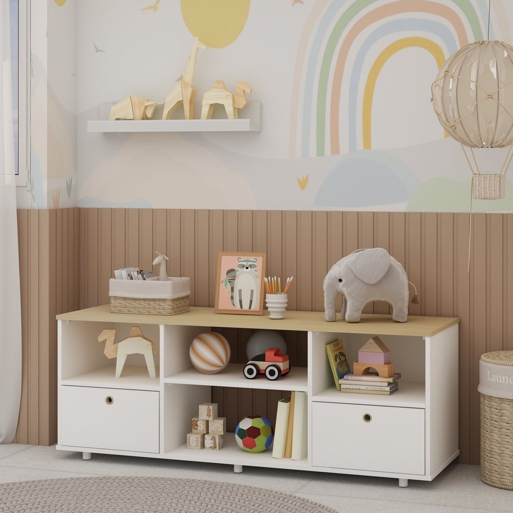 Organizador para Quarto Infantil com 2 Gavetas Montagem Simplificada sem Uso de Ferramentas - Mom & Baby