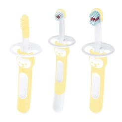 Kit com 3 Escovas de Dente para Bebê Brushes Amarelo - MAM