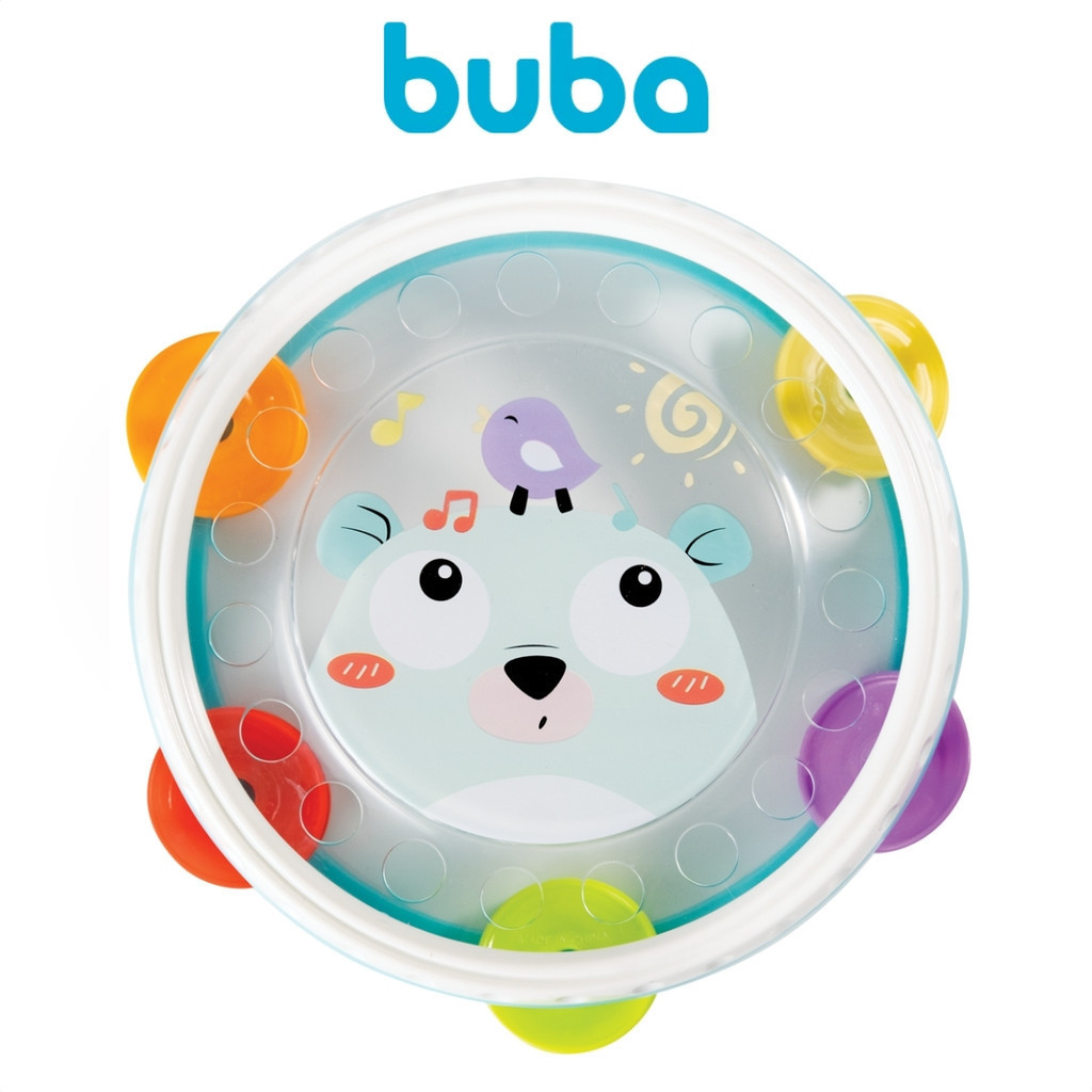 Detalhes do Pandeiro Bebê Divertido Chocalho Pandeirinho Colorido Infantil Buba