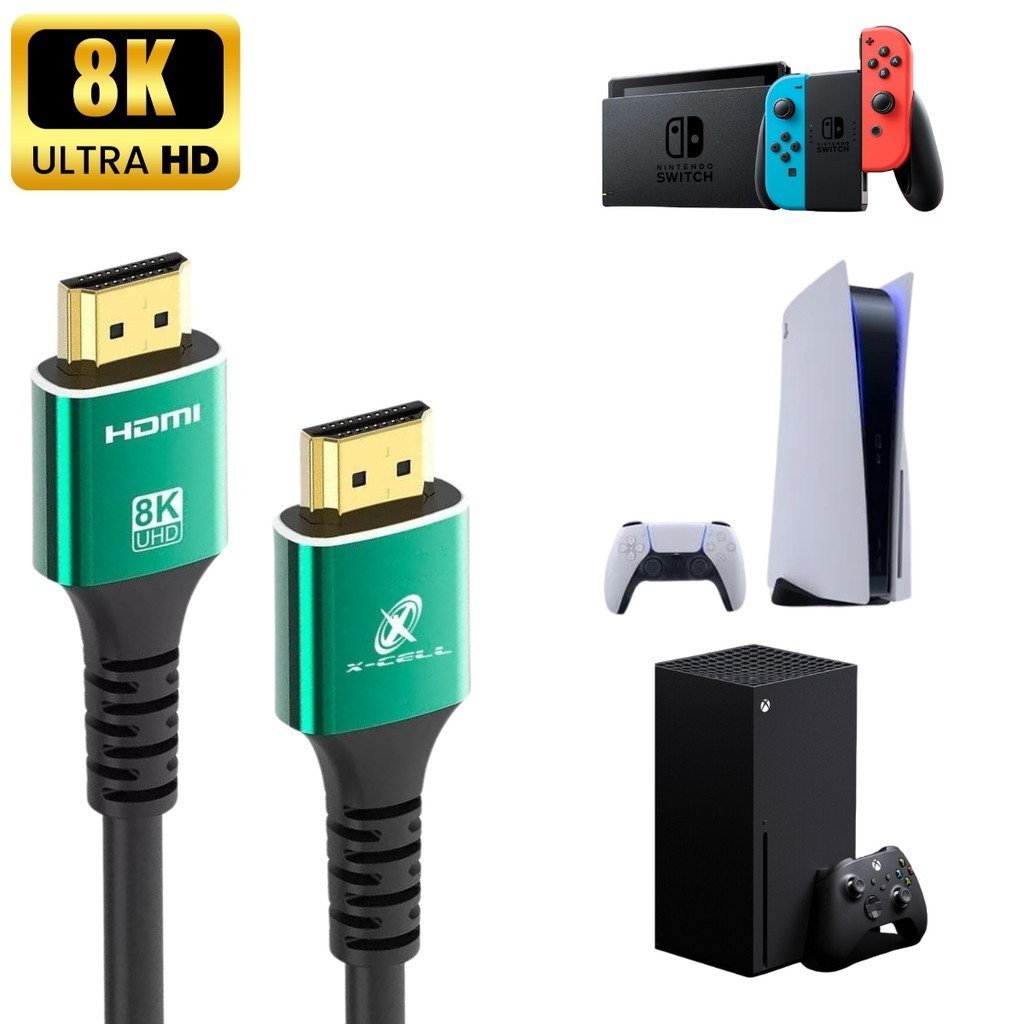 Cabo Hdmi 8K 60hz 120hz Gamer x-cell PS5 Xbox Serie s\x