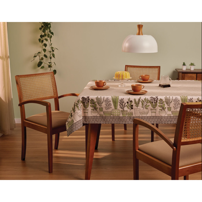 Toalha de Mesa Estampada 4 ou 6 Lugares Jardim Pop - Redonda; Quadrada ; Retangular - Lepper