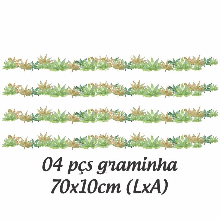 Adesivo De Parede Infantil 04 Pçs De Gramas Do Safari em Oferta na Shopee