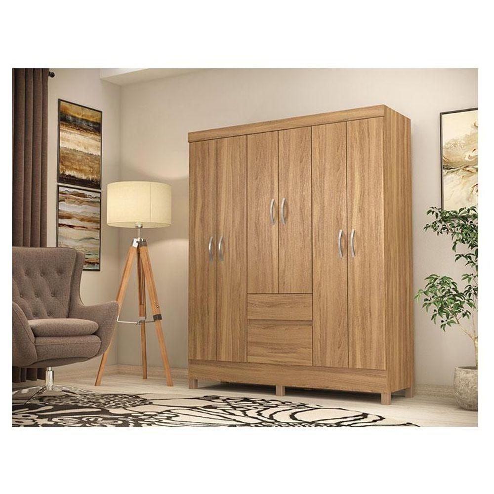 Guarda Roupa Casal Flash 2 Amêndola Touch - Demóbile em Oferta na Shopee