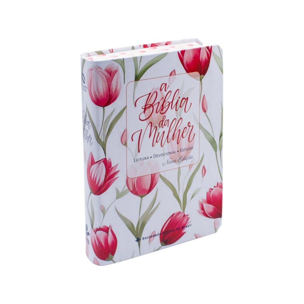 Bíblia de Estudo da Mulher | NAA | Leitura Devocional Estudo | Tulipa Vermelha