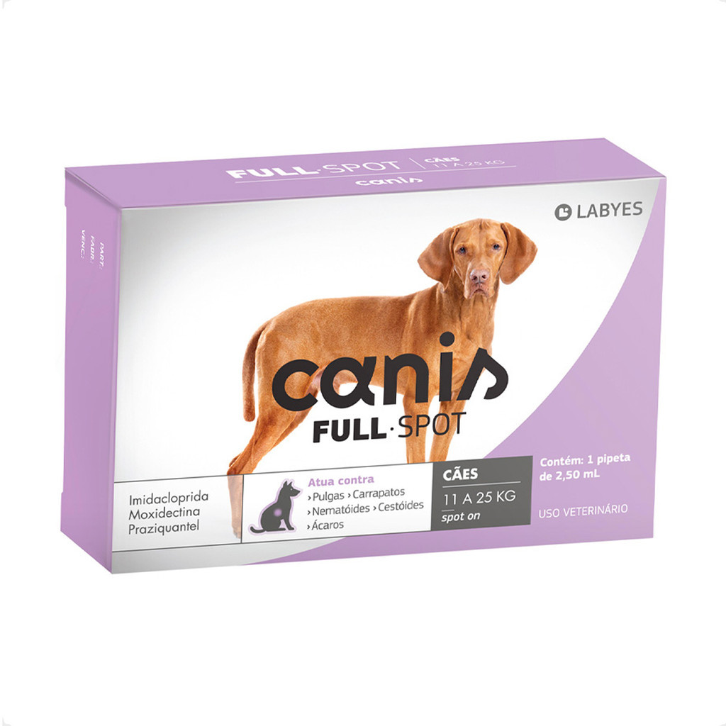 Canis Full Spot Labyes para Cães de 11Kg até 25Kg - 1 Pipeta em Oferta na Shopee