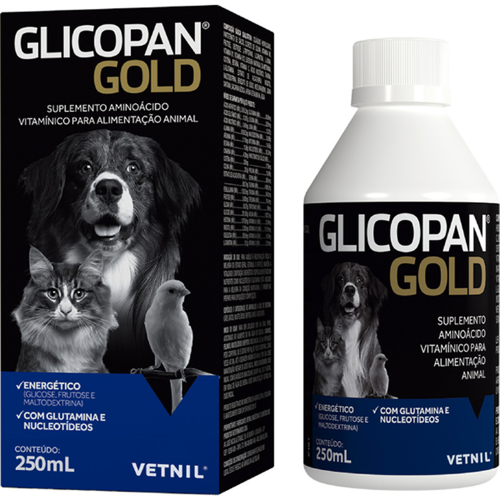 Glicopan Gold Vetnil para Cães e Gatos - 250mL em Oferta na Shopee