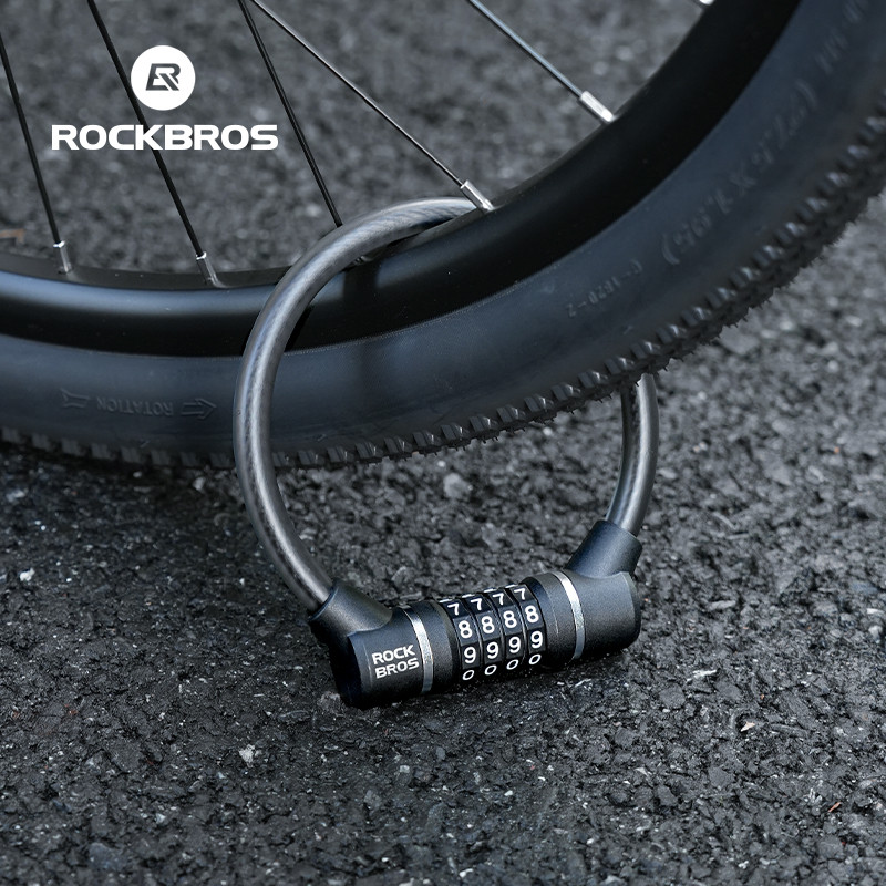 ROCKBROS Bicycle Lock Anti-Furto Senha Portátil Cabo De Aço Durável MTB Bike Con