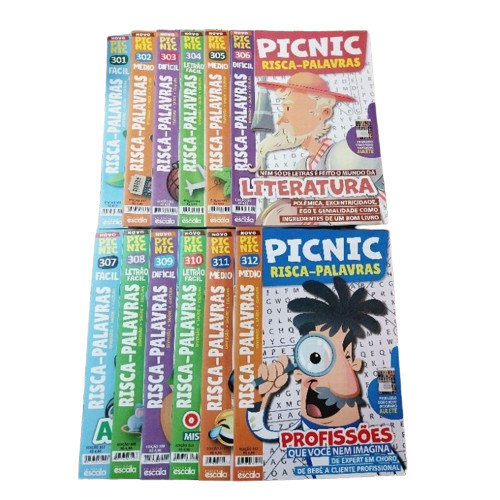 Kit C/ 7 Revistas PICNIC Passatempo Caça Palavras ,Cruzadas,Domiletrão e etc - Variadas S/ Repetição em Oferta na Shopee