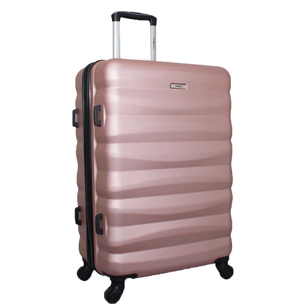 Mala de Viagem Média Abs Yins 21089 Cadeado Embutido Rodas Giro 360º Rosê em Oferta na Shopee