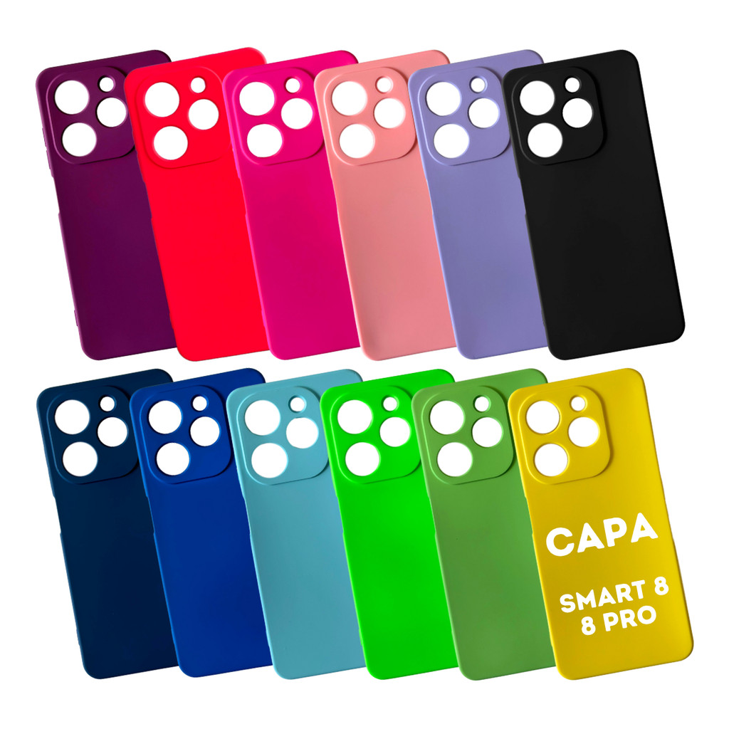 Capa Capinha Compatível Infinix Smart 8 / Smart 8 Pro / Hot 40i Protetora Aveludada